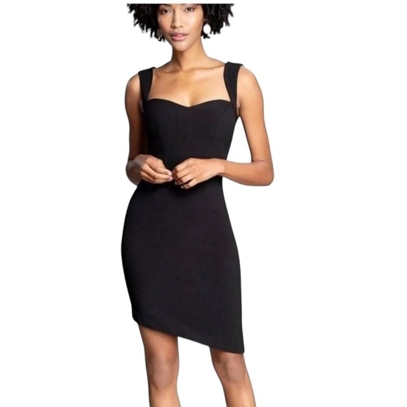 Dress The Population Amora Asymmetrical Hem Mini Dress Size Small NWOT - Picture 2 of 8